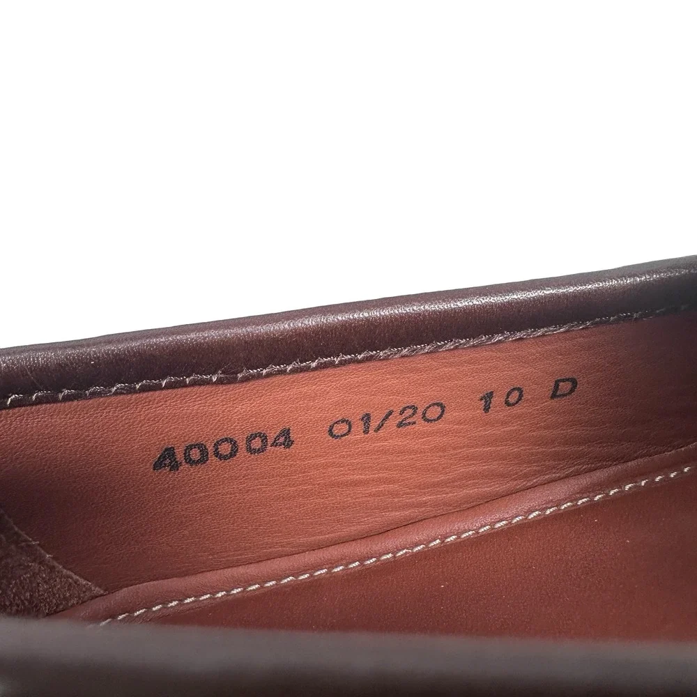 Allen Edmonds Verona II Mens 10 D Dark Brown Leather Bit Loafers Made in Italy